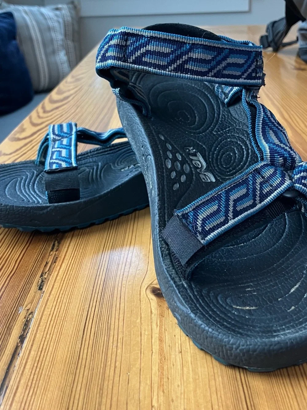 Teva Navy and Blue Patterned Strap Sandals